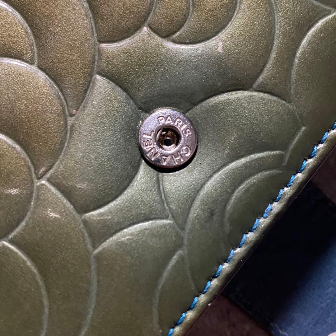 CHANEL シャネル カメリア 折り財布 ココマーク カード シール パテント