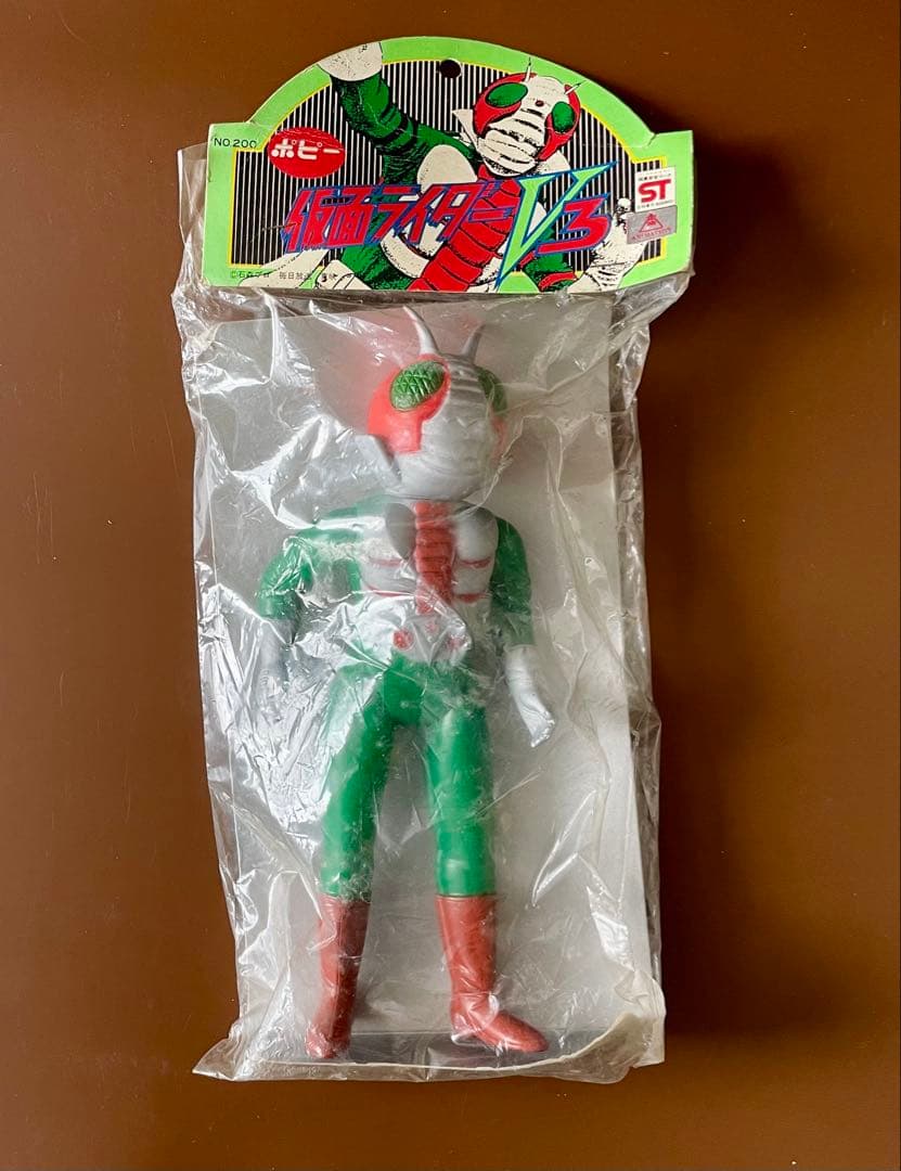 特価仮面ライダーV3 ポピー ソフビ人形 デッドストック未開封新品極美品 当時物