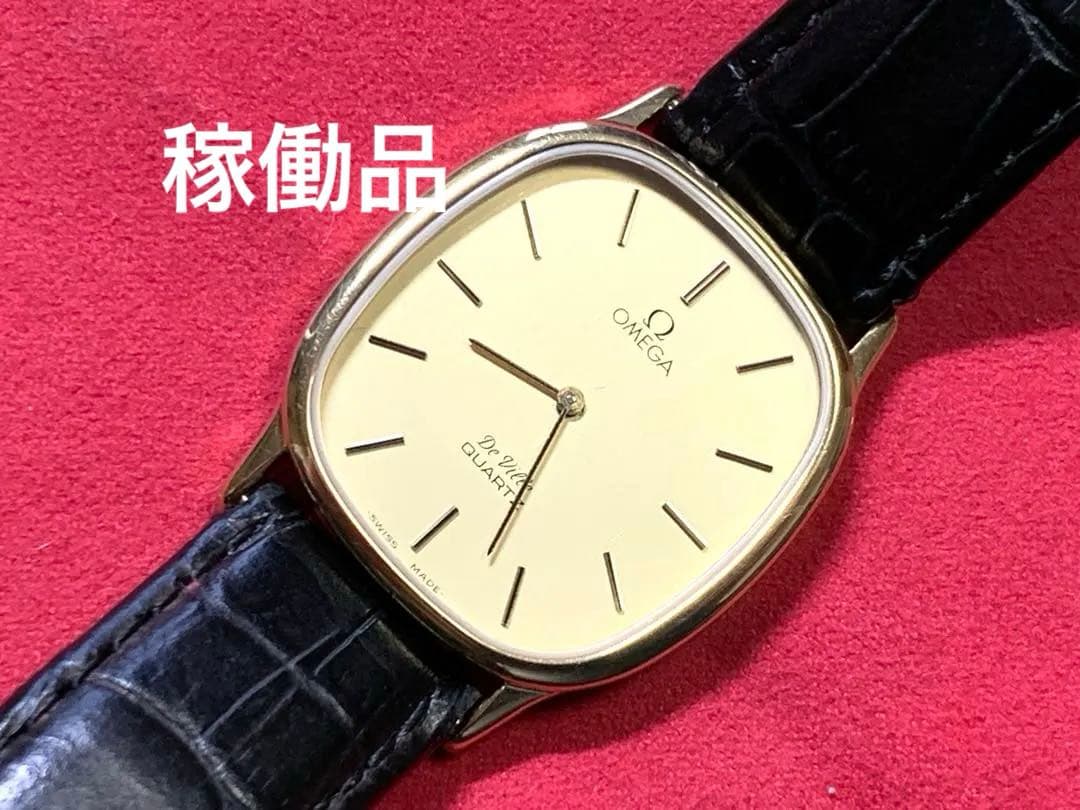 ⭐️稼働品⭐️電池交換済⭐️オメガ　デビル　1365 プッシュ式リューズ　メンズ腕時計