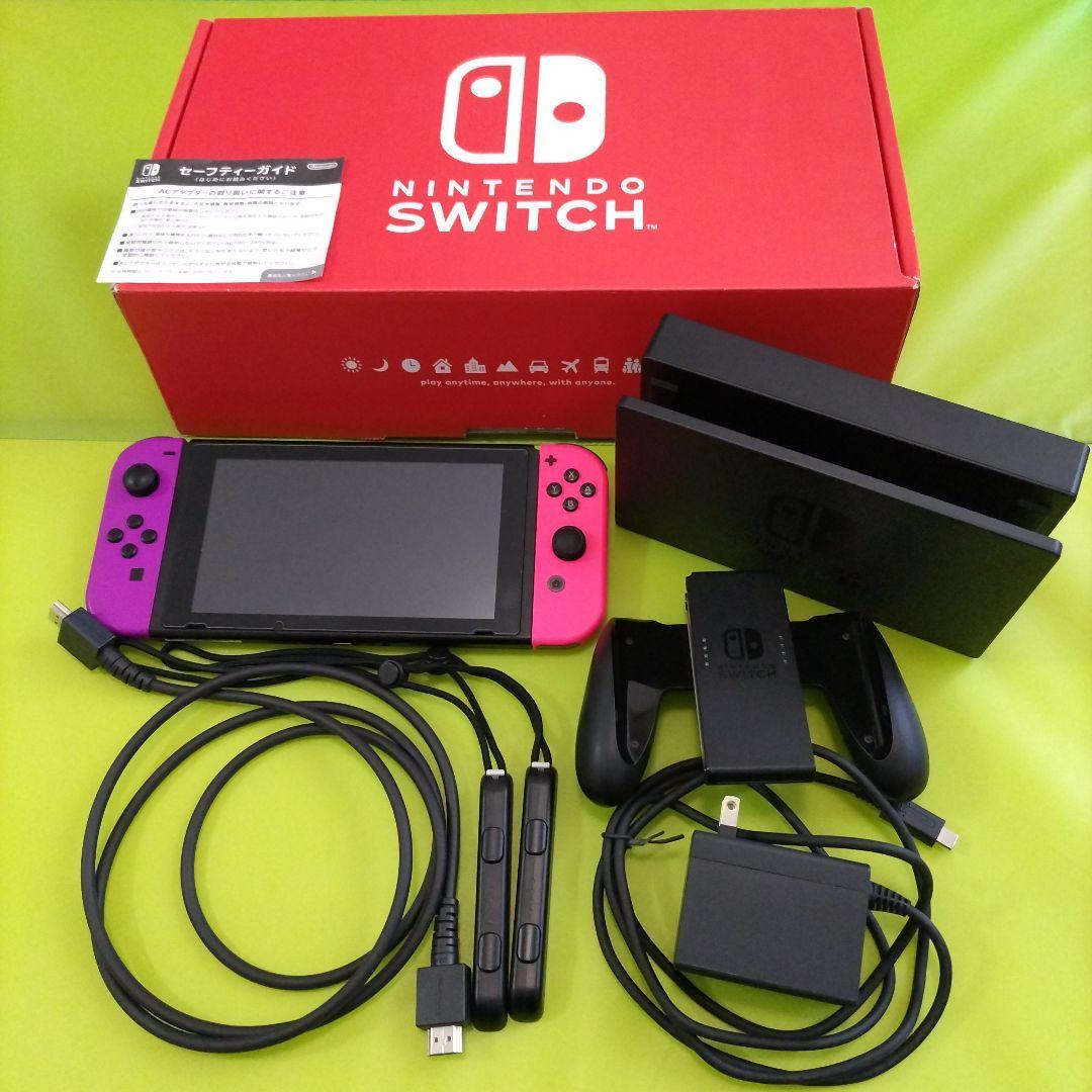 Nintendo Switch 本体一式 ジャンク ネオンパープル ネオンピンク