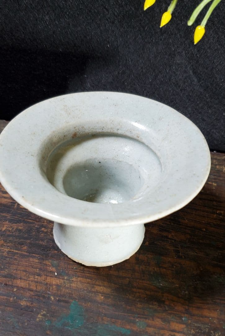 李朝 白磁祭器 白磁盃台