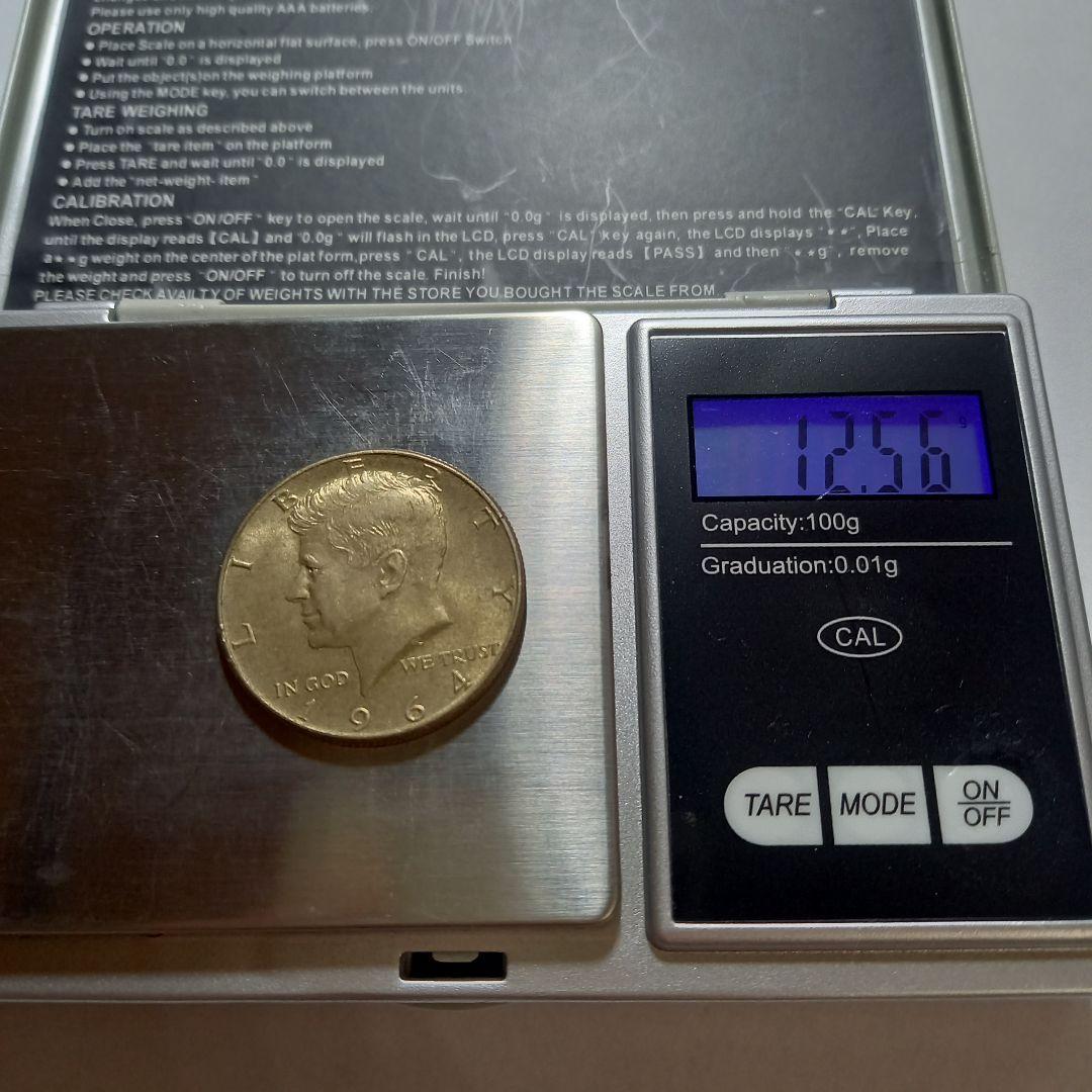 銀貨 1964年 ケネディハーフダラー×3枚まとめて　トーン色