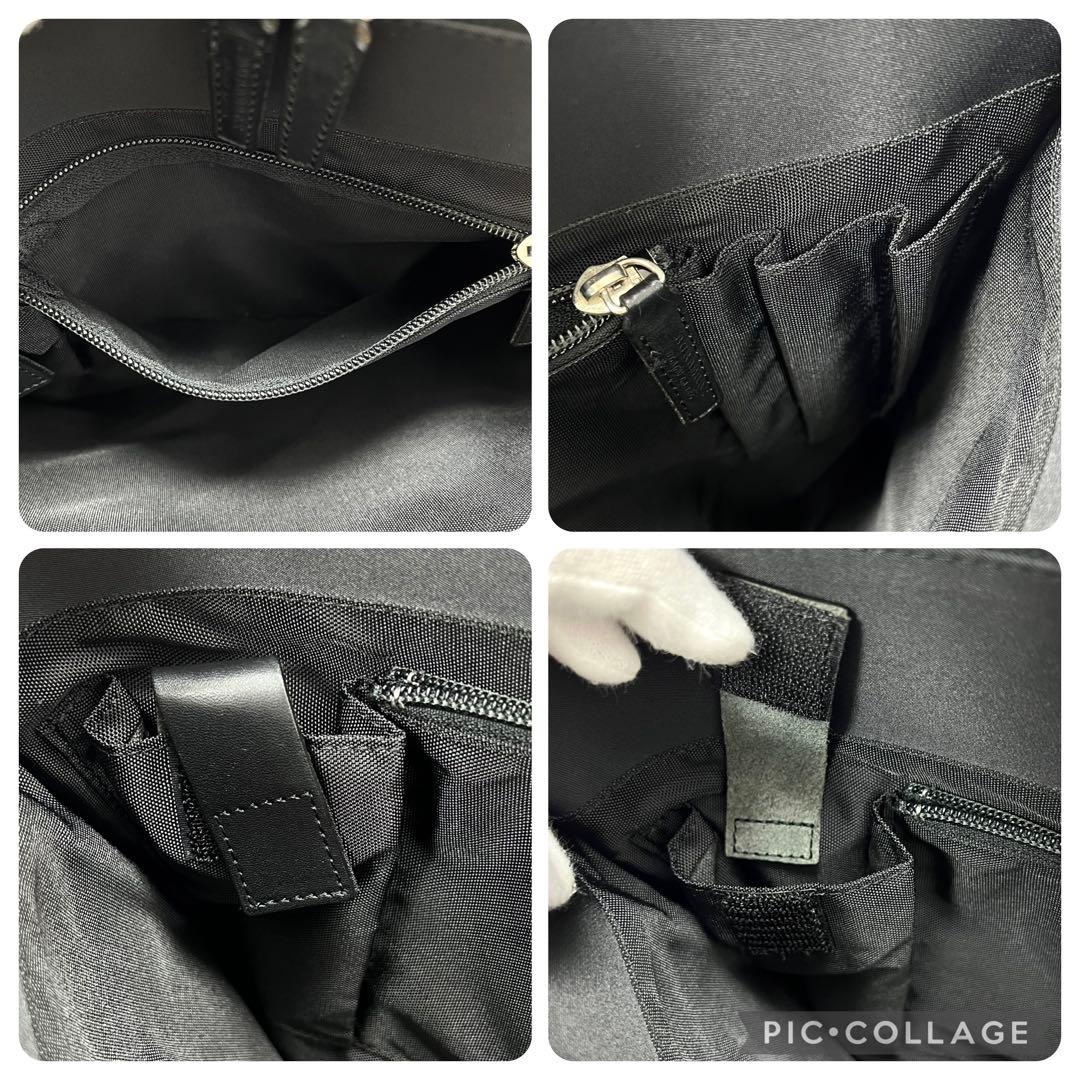 バーバリーブラックレーベル　ビジネスバッグ　ナイロン　レザー　チェック　ブラック