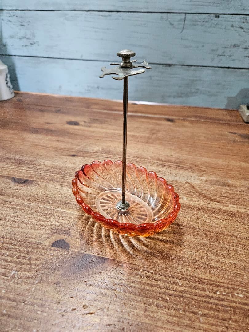 オールドバカラ バンブーローズ クリスタルガラス アクセサリートレイ