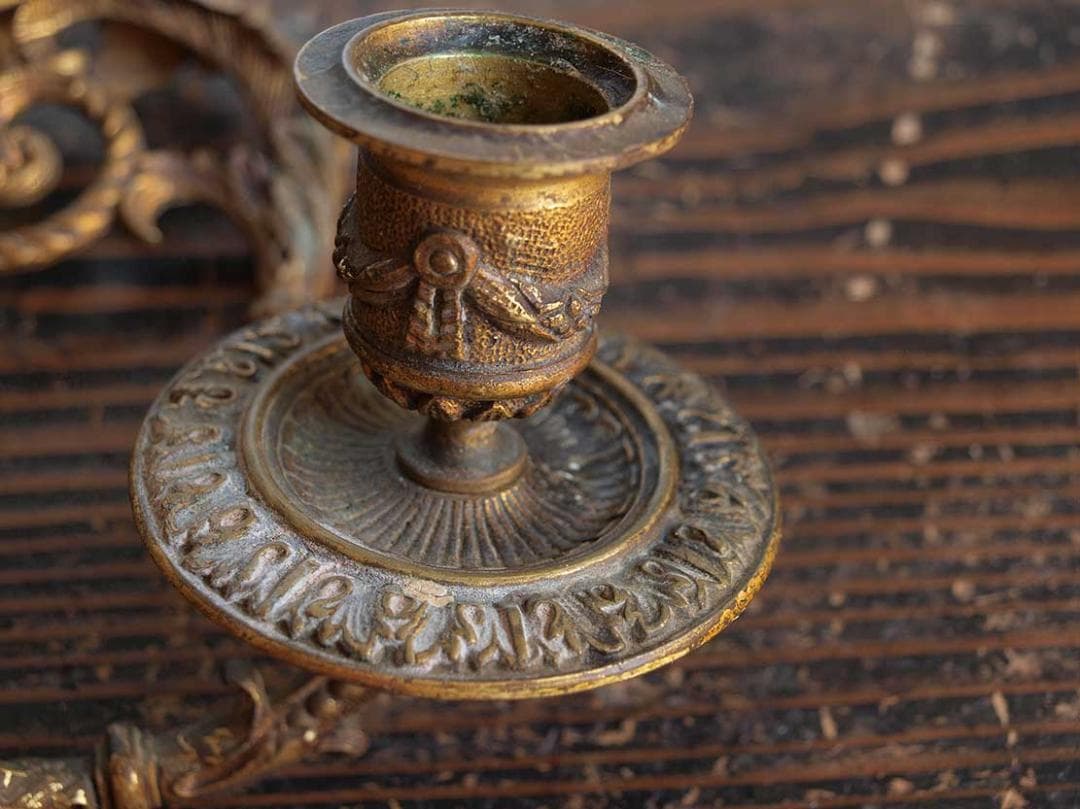 ピアノ用 キャンドルスタンド ２口 ピアノ燭台 金属製 /J932