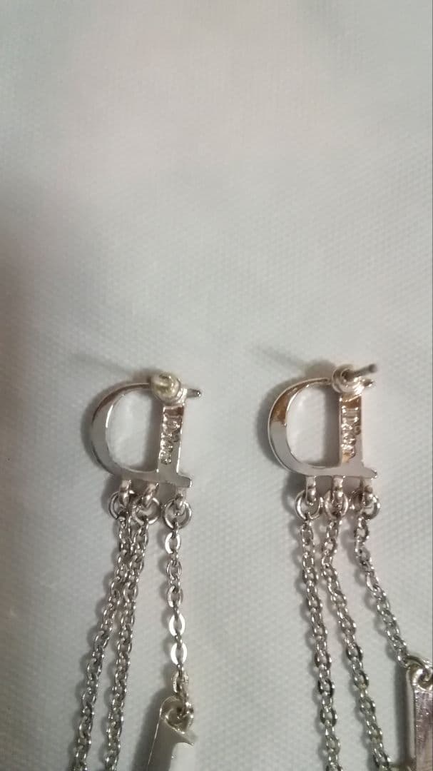 鑑定済み　Christian Dior シルバー ラインストーンピアス