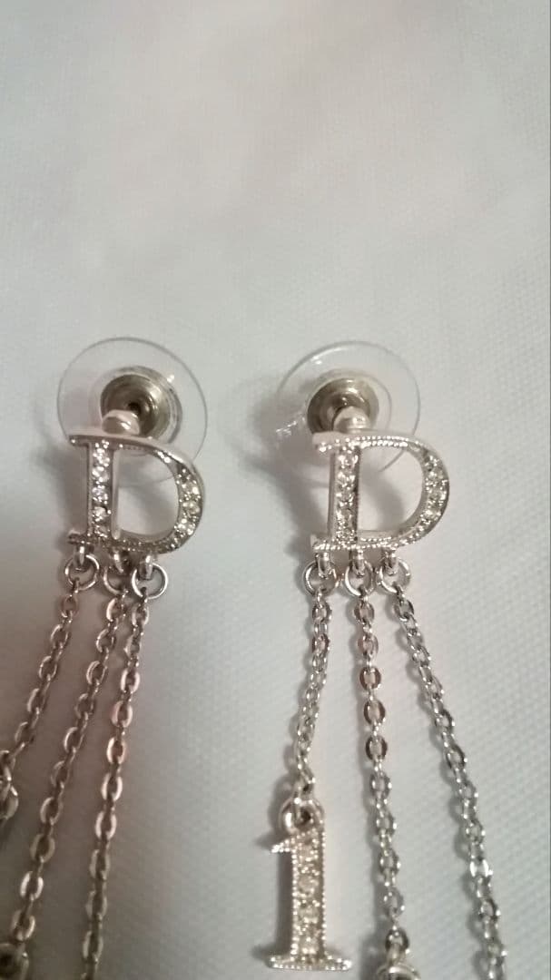 鑑定済み　Christian Dior シルバー ラインストーンピアス