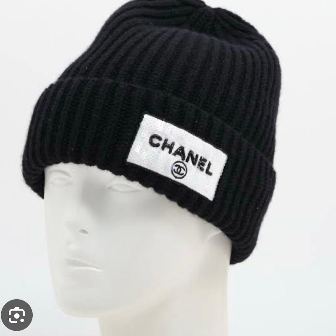 レア正規品CHANEL カシミヤ ニット帽 ビーニー シャネル ココマーク