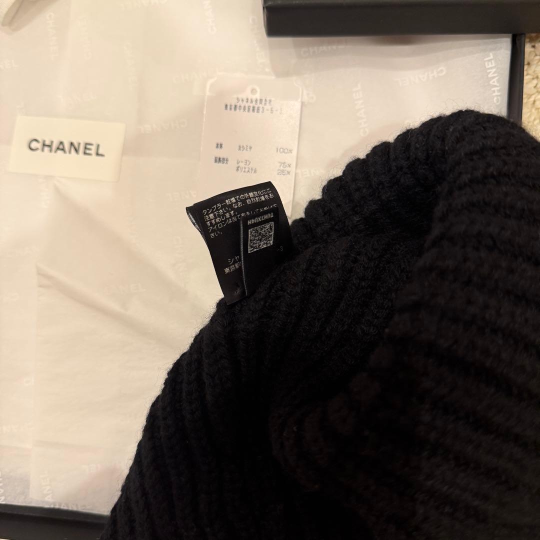 レア正規品CHANEL カシミヤ ニット帽 ビーニー シャネル ココマーク