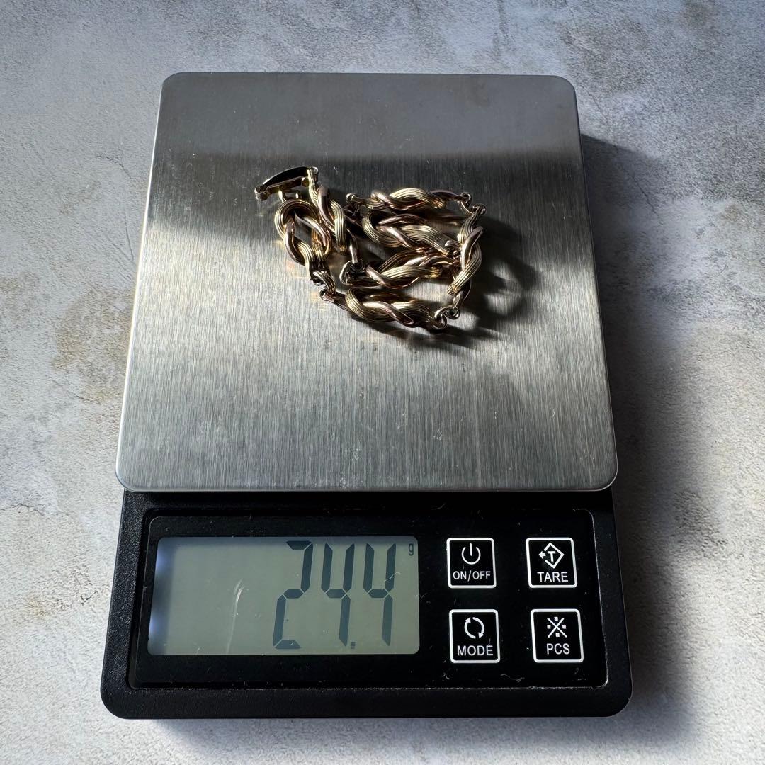 ヴィンテージ ノットリンクブレスレット 12K シルバー925 イタリア製