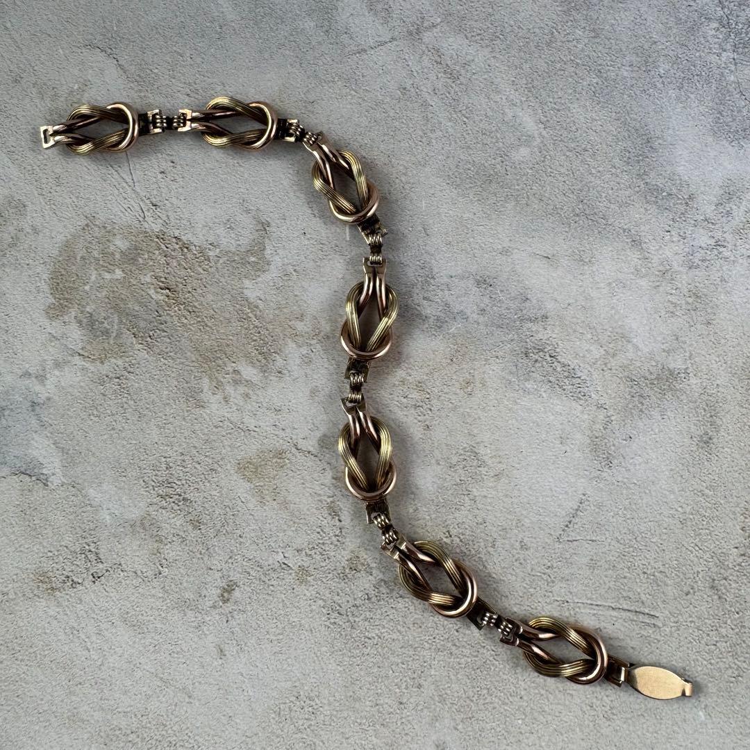 ヴィンテージ ノットリンクブレスレット 12K シルバー925 イタリア製