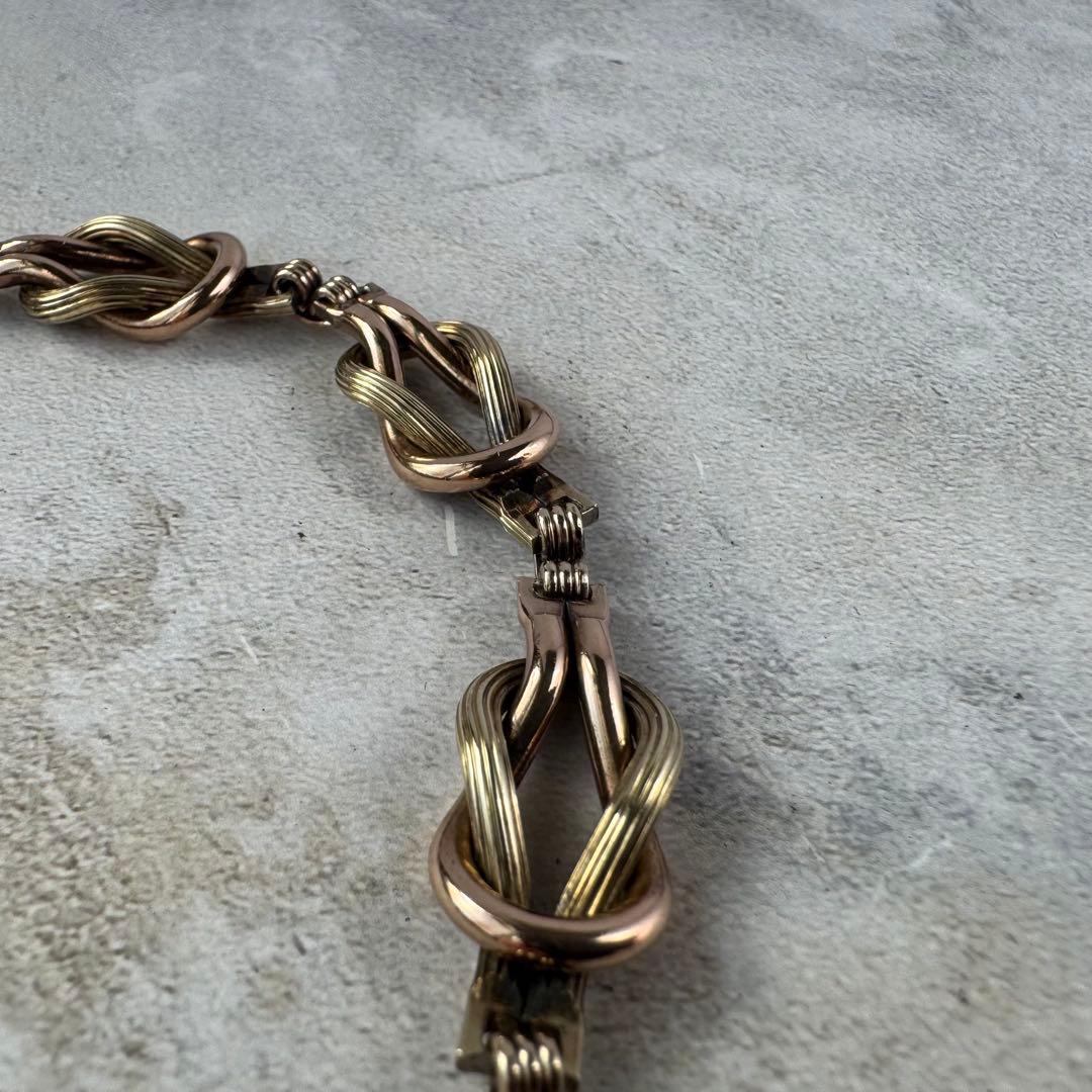 ヴィンテージ ノットリンクブレスレット 12K シルバー925 イタリア製