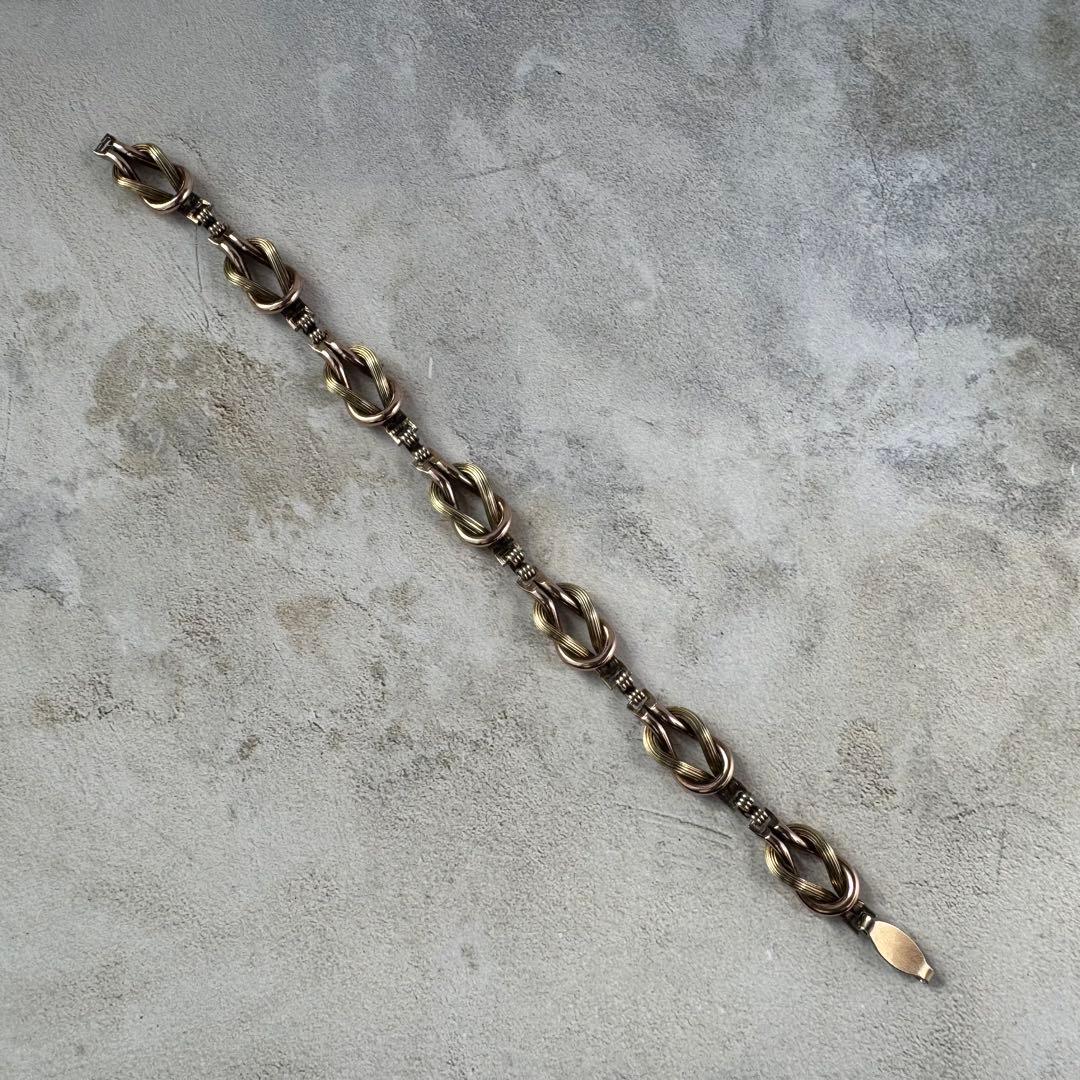 ヴィンテージ ノットリンクブレスレット 12K シルバー925 イタリア製