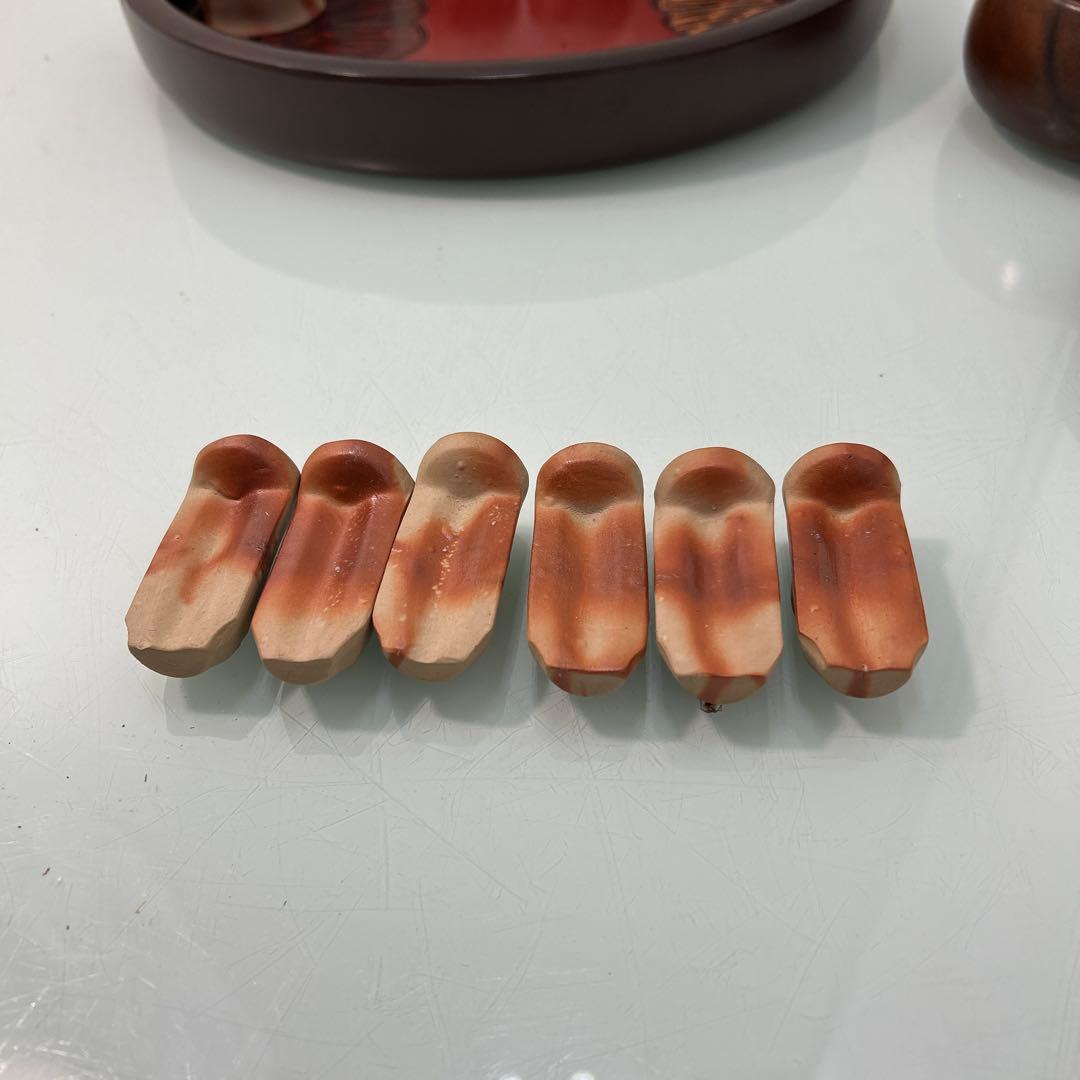 ☆緋襷(ひだすき)備前焼　本錫乾茂號造茶壷　茶入れ☆