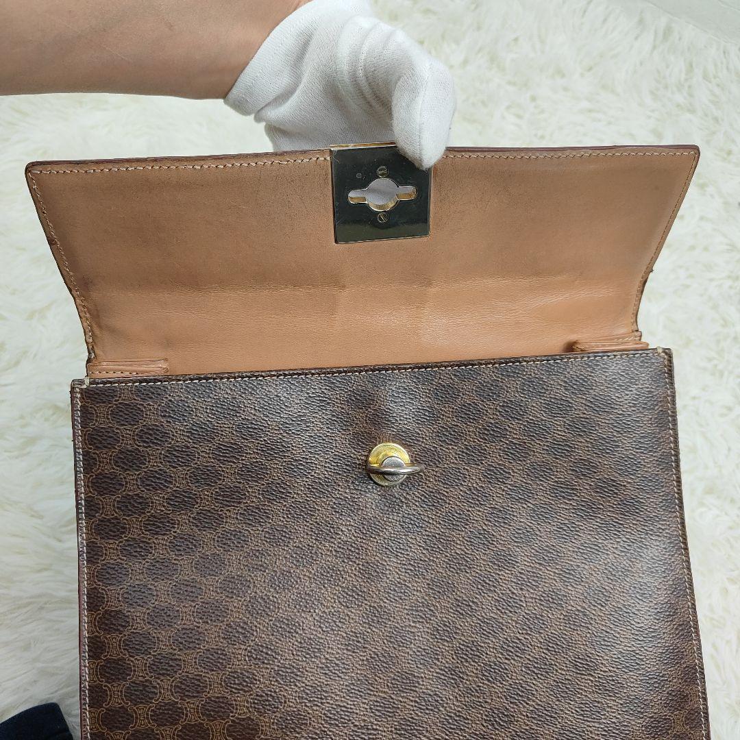 CELINE　ハンドバッグ　トリオンフ　マカダム　ガンチーニ　PVC　レザー