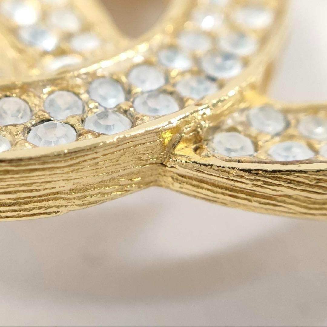 CHANEL ブローチ　ココマーク　ラインストーン　ゴールド