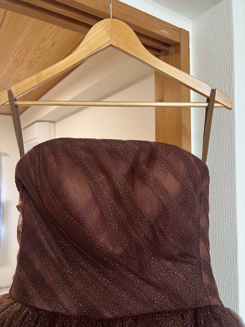 【にゃんらぶ】YNS カラードレス　ブラウン(三段パニエ付き)