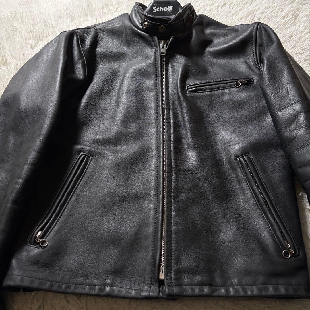 【米国製】schott ライダースジャケット　シングル　ブラック　641 38