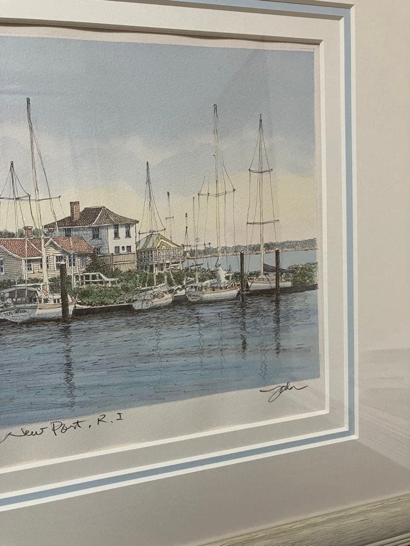 織田義郎 リトグラフ＋手彩色 ニューポート R.I アメリカ 210/300