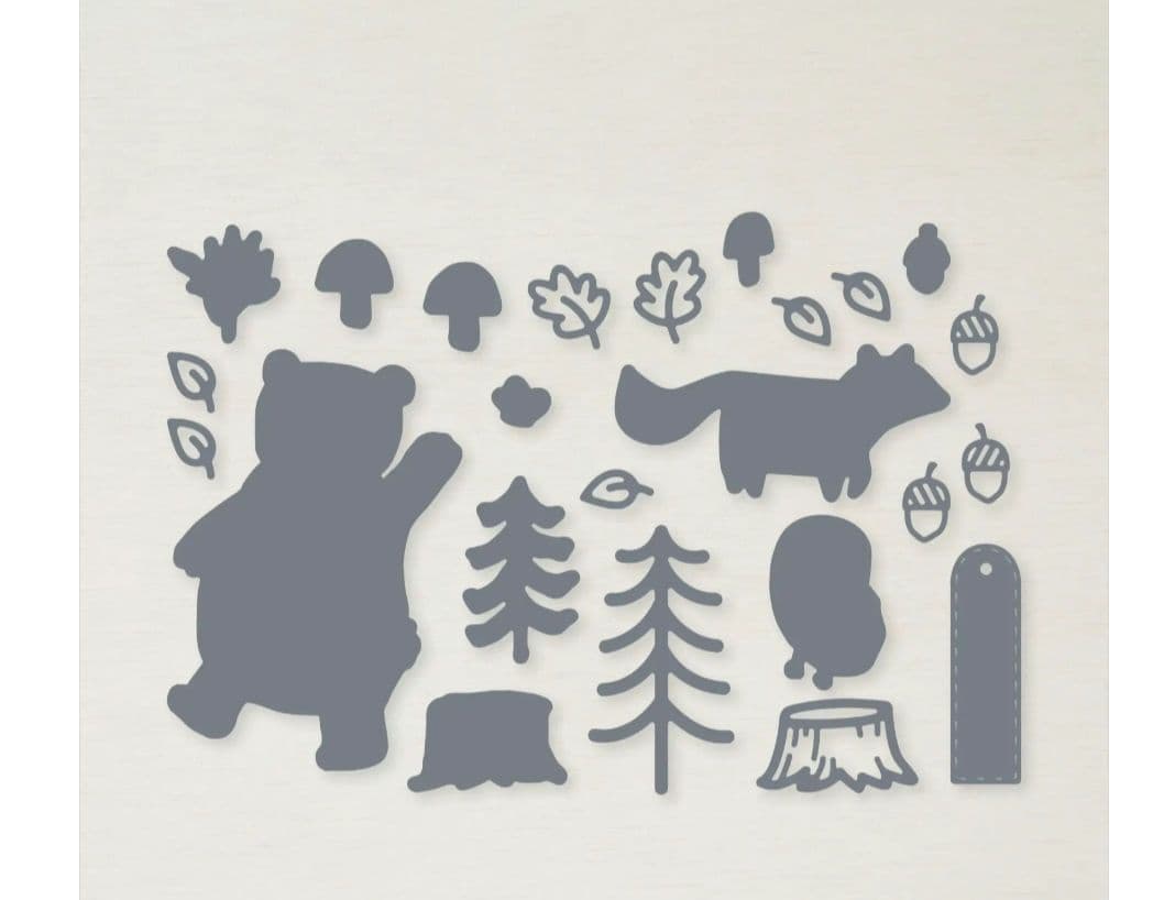 １点限り！未使用　超可愛い♡森のくまさんと仲間たち　スタンプ＆ダイ　フランス語