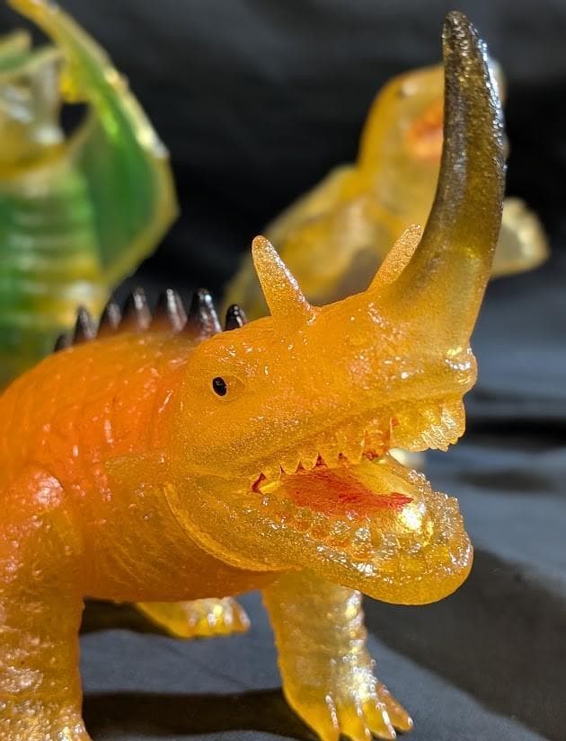 昭和ガメラ＆バルゴン＆ギャオス（日東復刻）クリアミドルソフビフィギュア３体セット