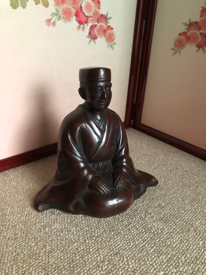 唐銅　千利休座像