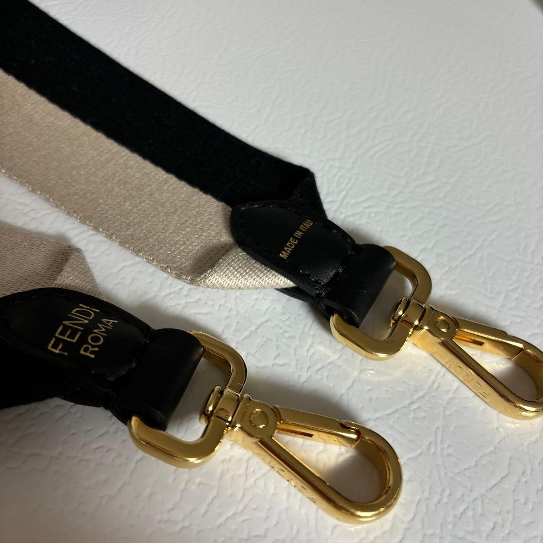 FENDIショルダーストラップキャンパスレザーコラボストラップ
