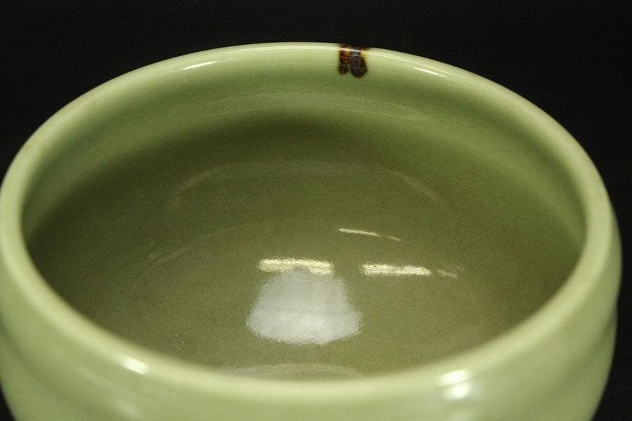 飛青磁 建水 煎茶 亀水 美品(メ1135)