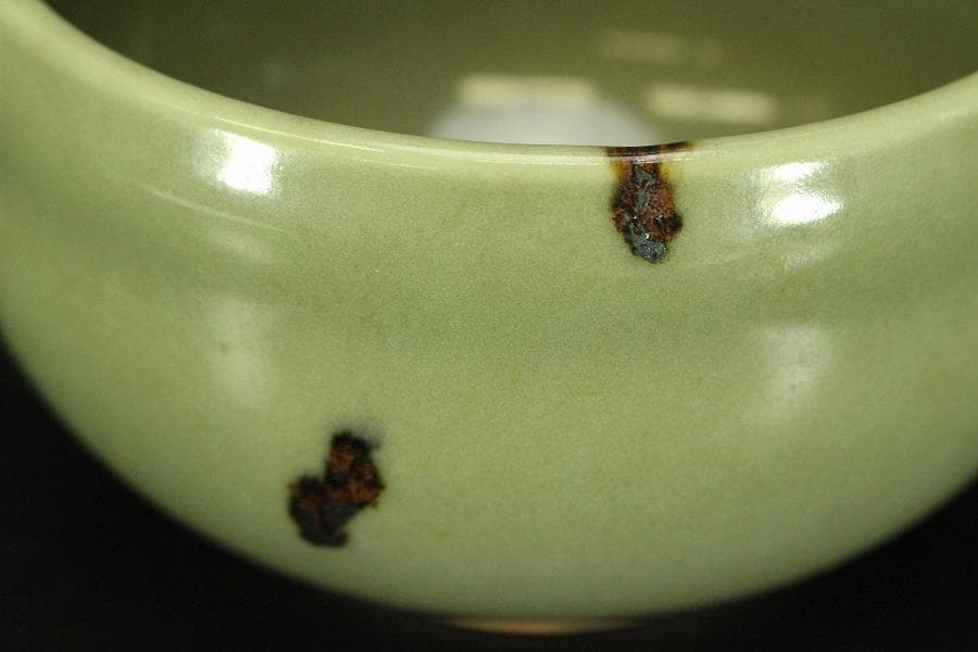 飛青磁 建水 煎茶 亀水 美品(メ1135)