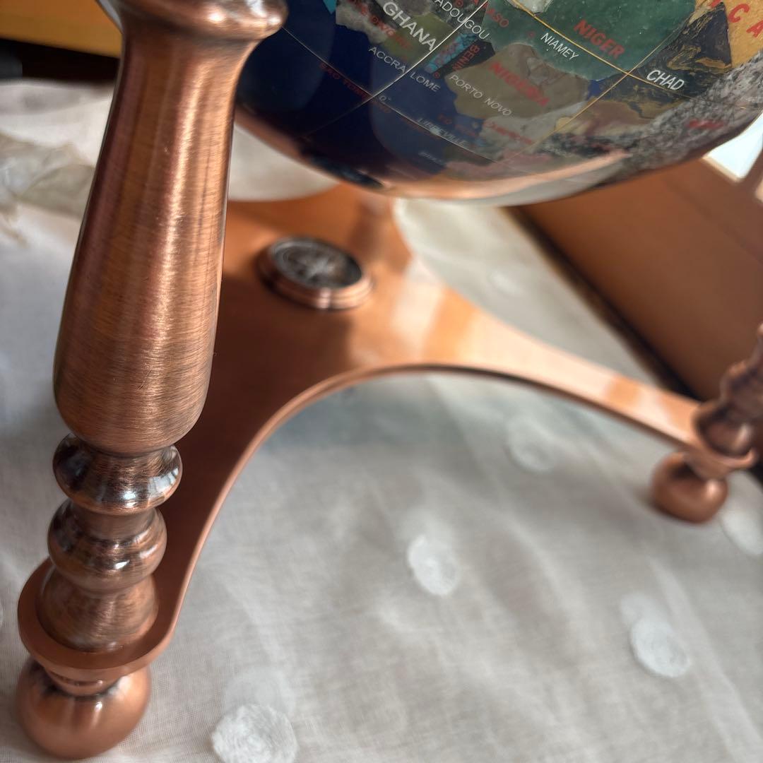 【美品✨希少】天然石✨地球儀✨アンティーク✨インテリア✨コレクション✨シェル