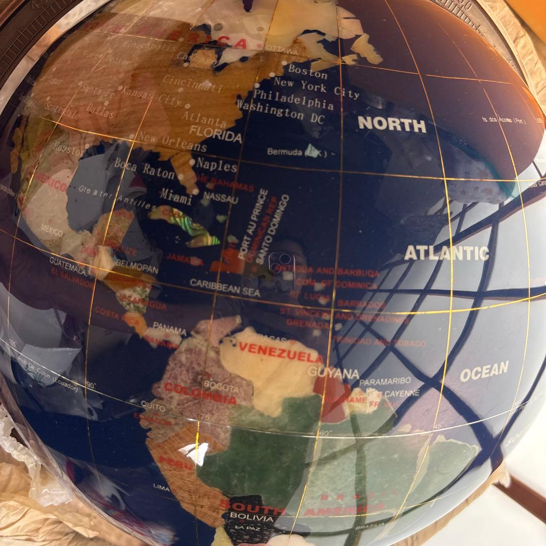 【美品✨希少】天然石✨地球儀✨アンティーク✨インテリア✨コレクション✨シェル