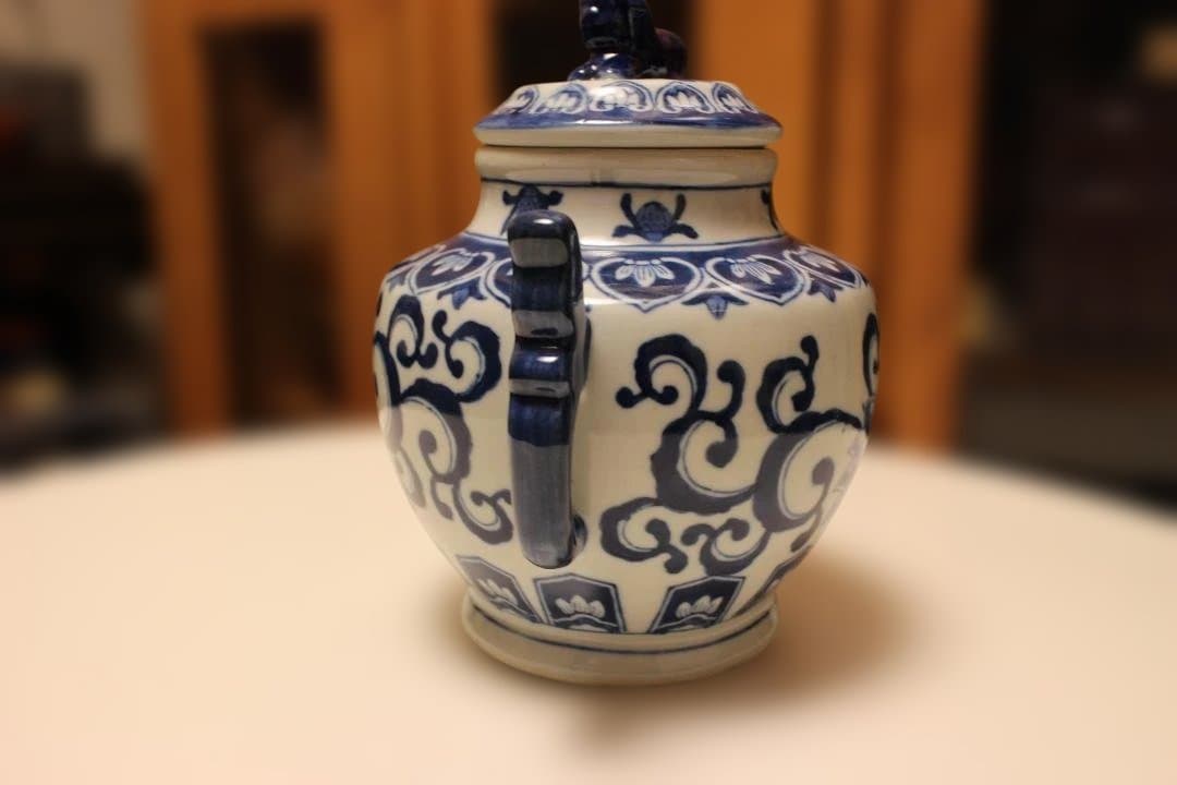 染付　　香炉　花瓶　壺　中国　乾隆年製　唐物