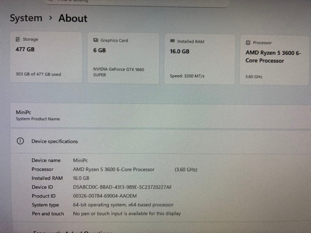 自作PC ryzen 5 3600