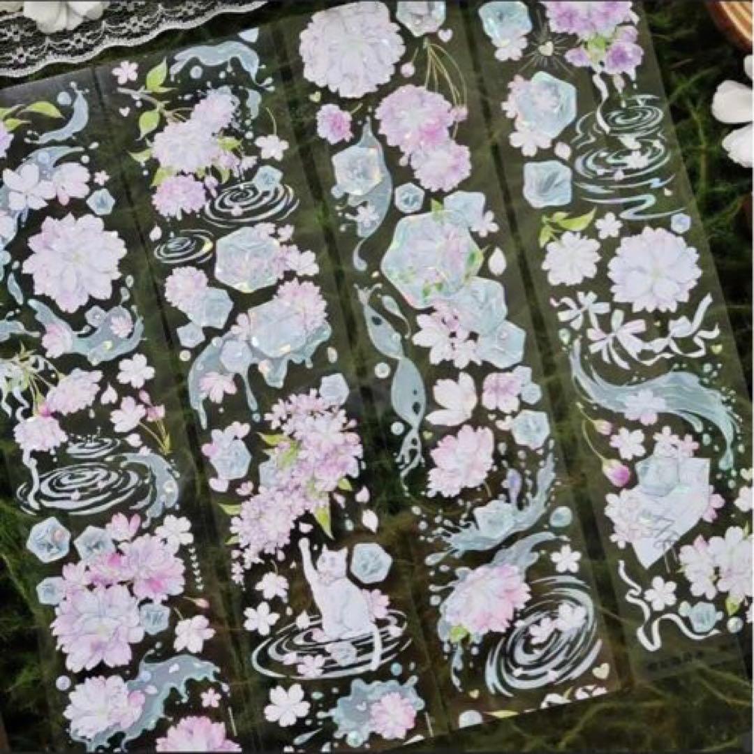 ♡SALE♡ 贝壳光 櫻花薄荷冰 6cm×10m 海外マスキングテープ　ネコ