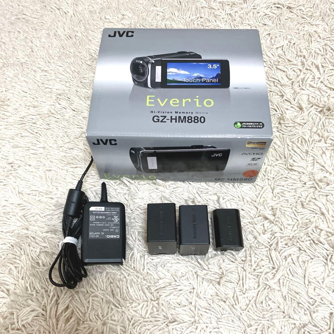 【美品】JVC Everio GZ-HM880 赤 バッテリー3個付き