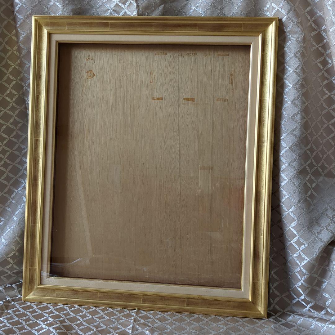 金色 F15 号 油彩額縁 木製　中古