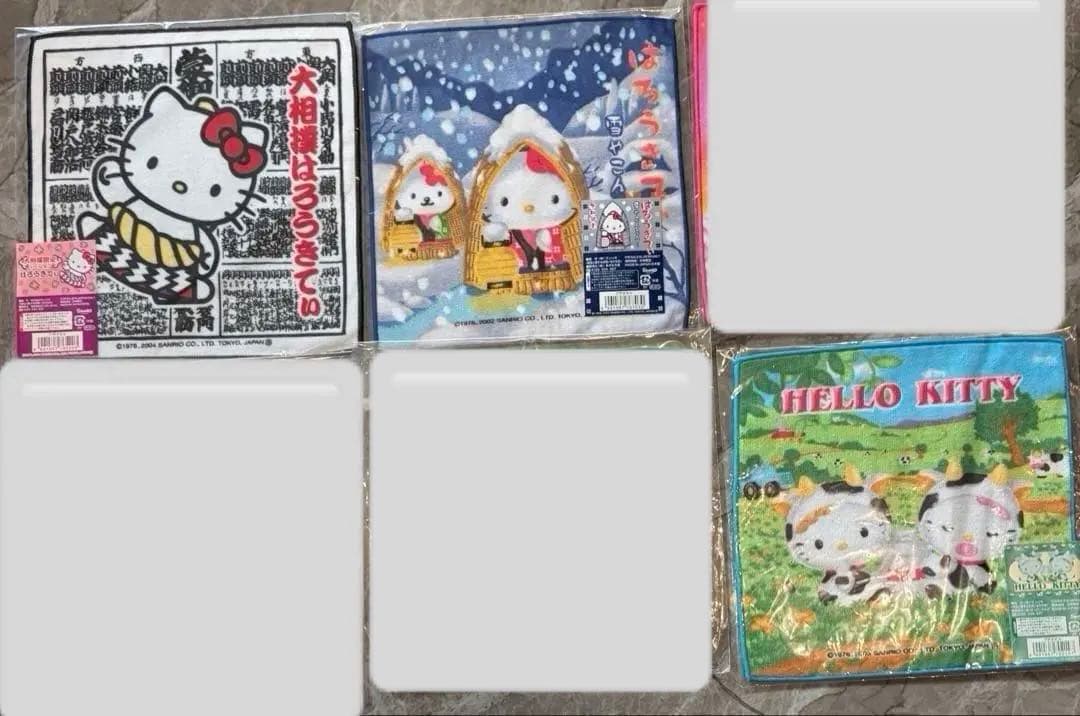 【希少】ハローキティ ご当地ハンカチ 91枚セット 未使用 平成レトロ