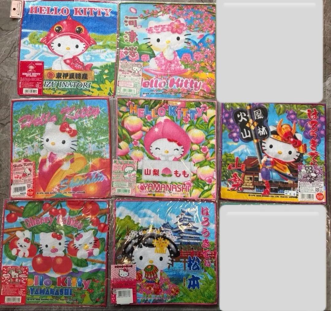 【希少】ハローキティ ご当地ハンカチ 91枚セット 未使用 平成レトロ