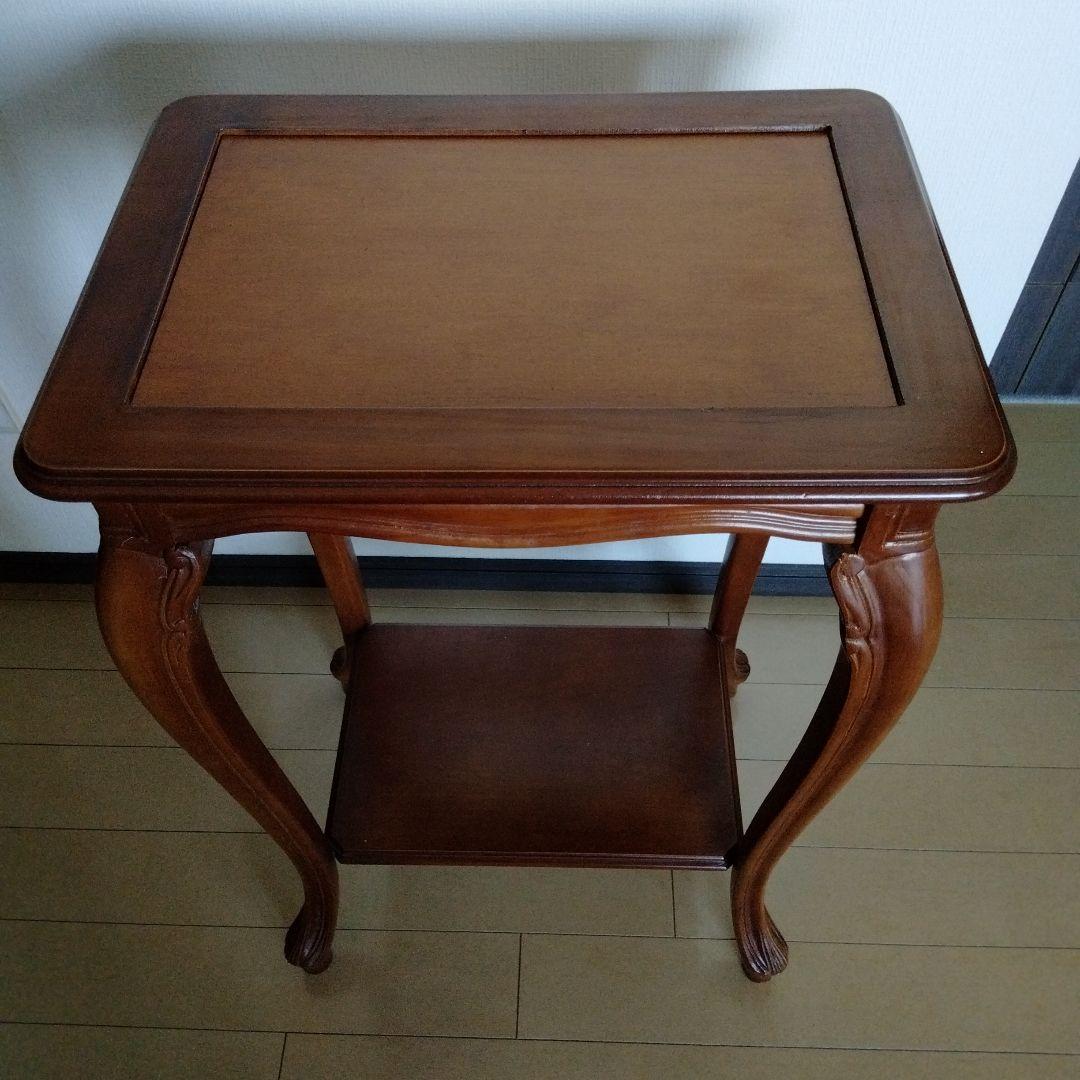 猫足クラシック木製サイドテーブル　アンティーク　ロココ調　イタリア製　西洋家具