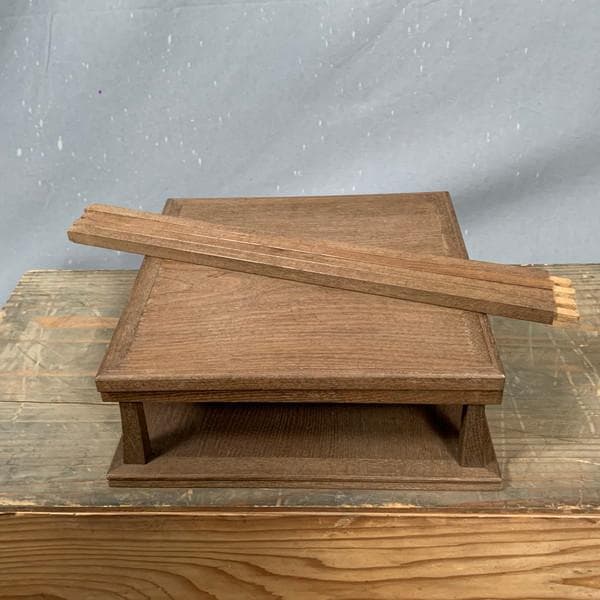 鉄製風炉釜竹絵乾山写水指黒塗棗桑小卓組立式茶道具揃え合せ箱付き[B34159]