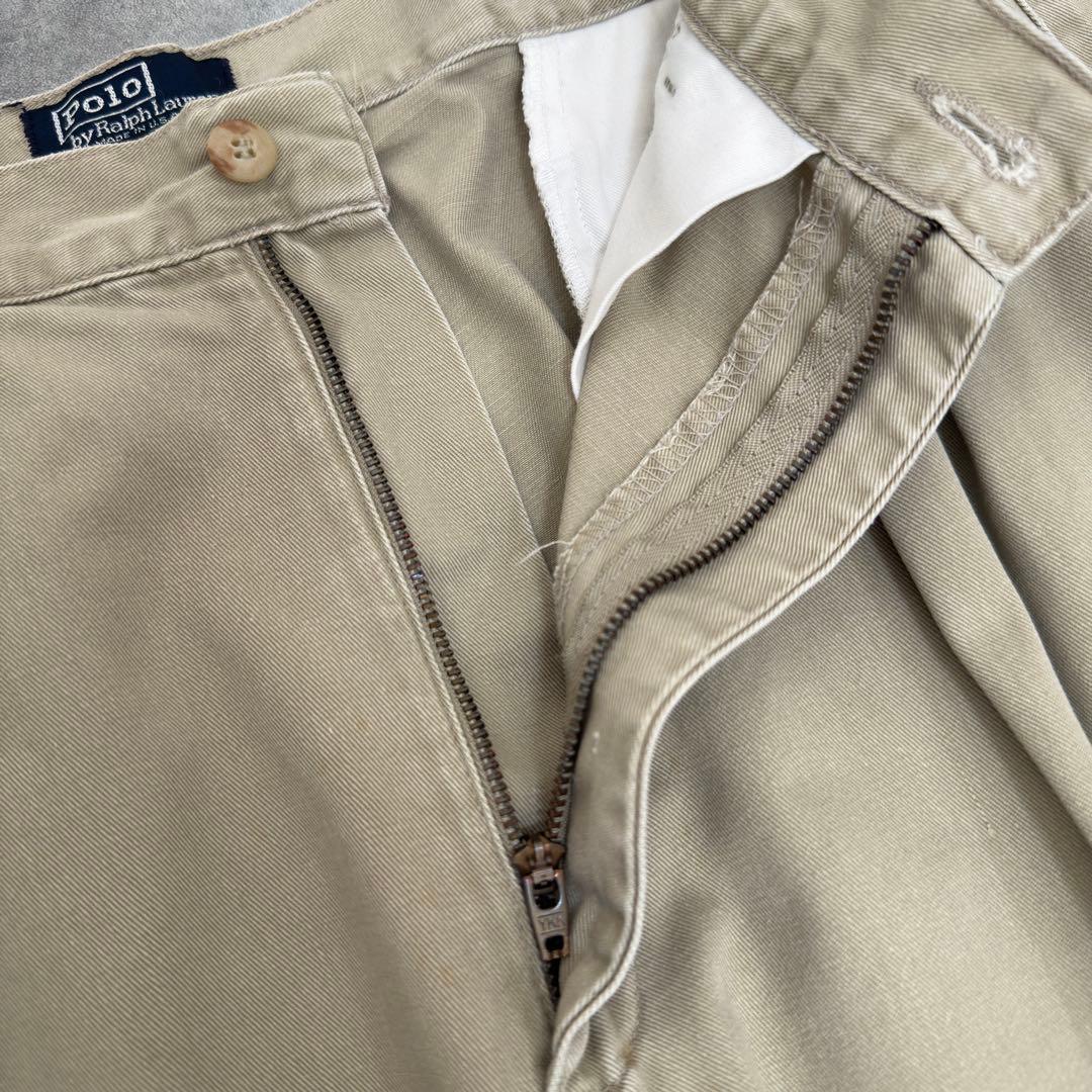 90s USA製 初期タグ ポロラルフローレン ポロチノ チノパン 34×30