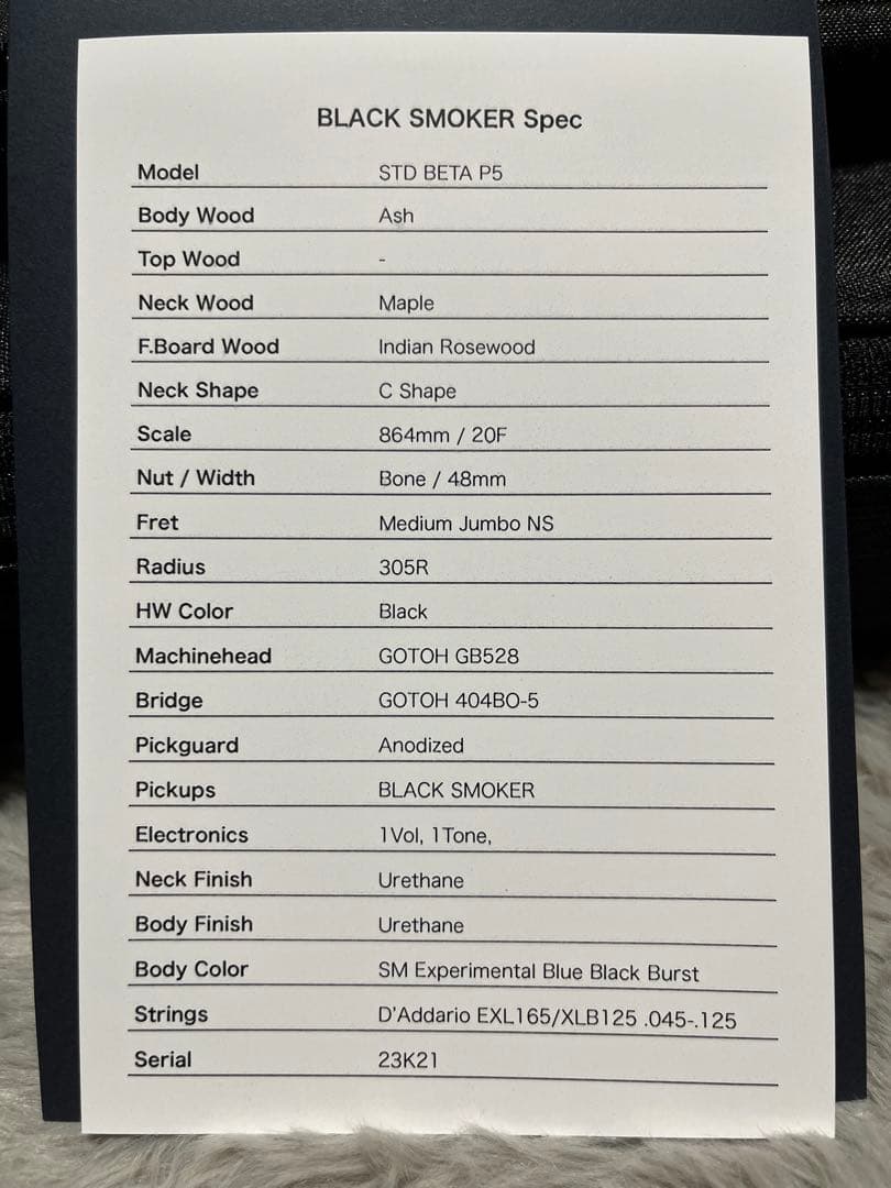 【used】Black Smoker BETA-P5SM 5弦ベース