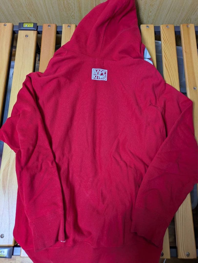 BAPE フルジップパーカー XL レッド