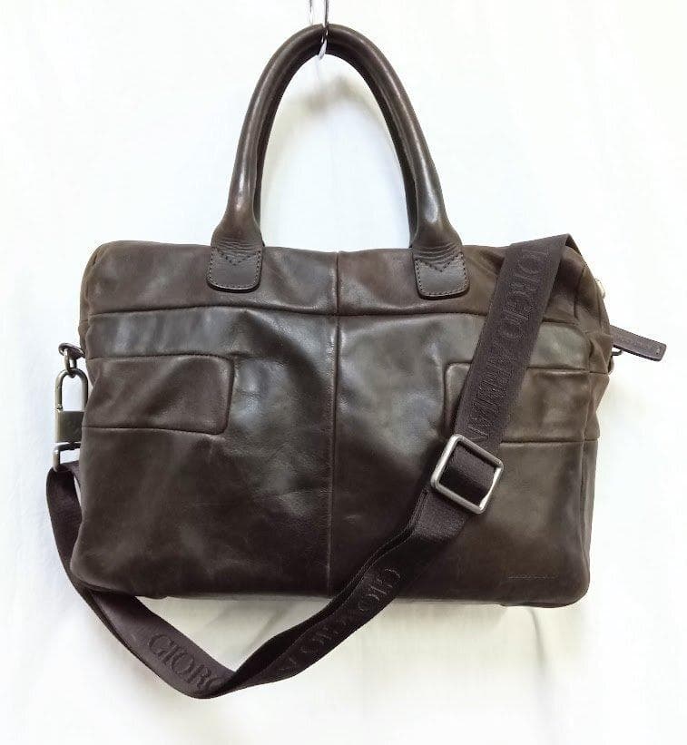 ジョルジオ・アルマーニ☆レザー 2WAY ビジネスバッグ