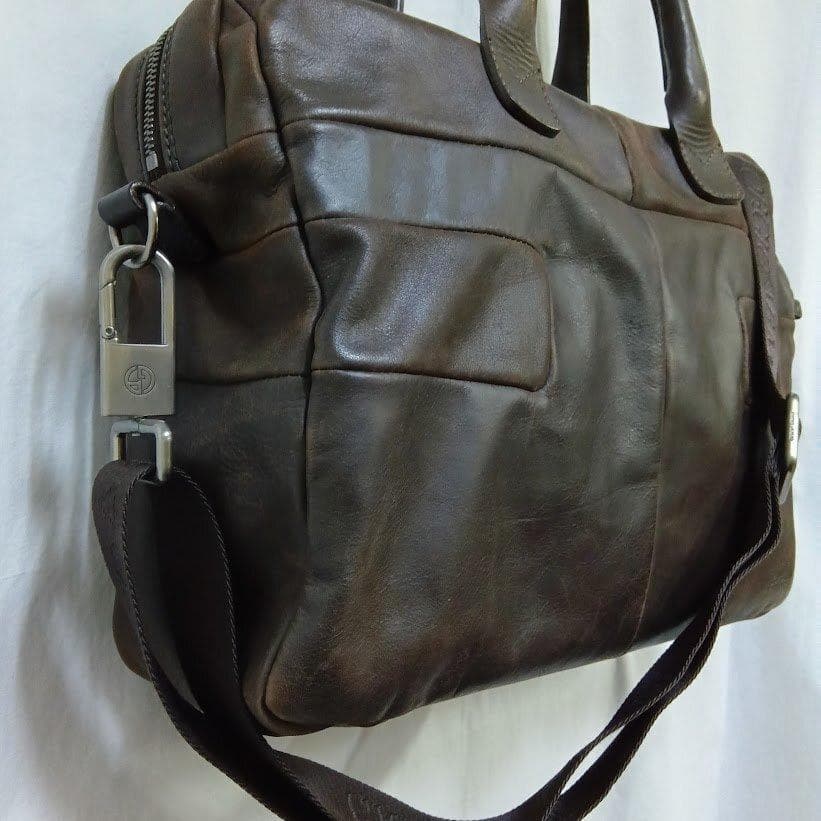 ジョルジオ・アルマーニ☆レザー 2WAY ビジネスバッグ