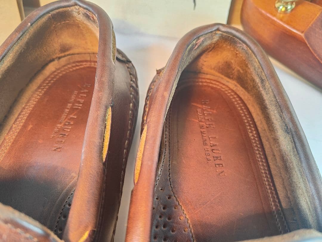 【Vintage】USA製 RALPH LAUREN　モカシンシューズ　高級革靴