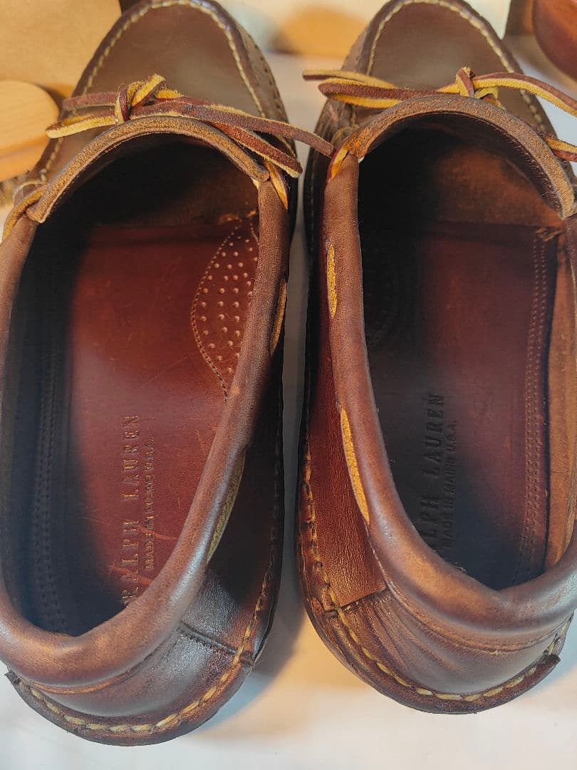 【Vintage】USA製 RALPH LAUREN　モカシンシューズ　高級革靴
