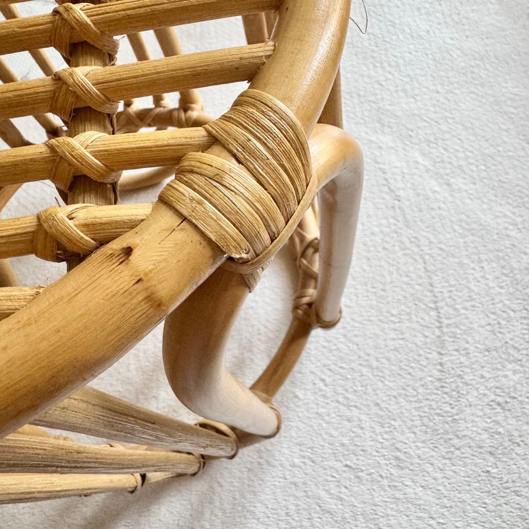 【美品】OYOY オイオイ ラタン レインボー スツール 椅子 丸イス