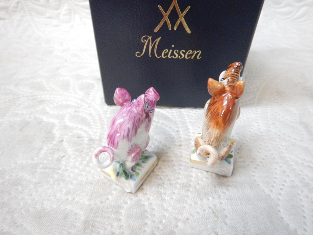 Meissen マイセン　イノシシ　猪　置物 2点セット