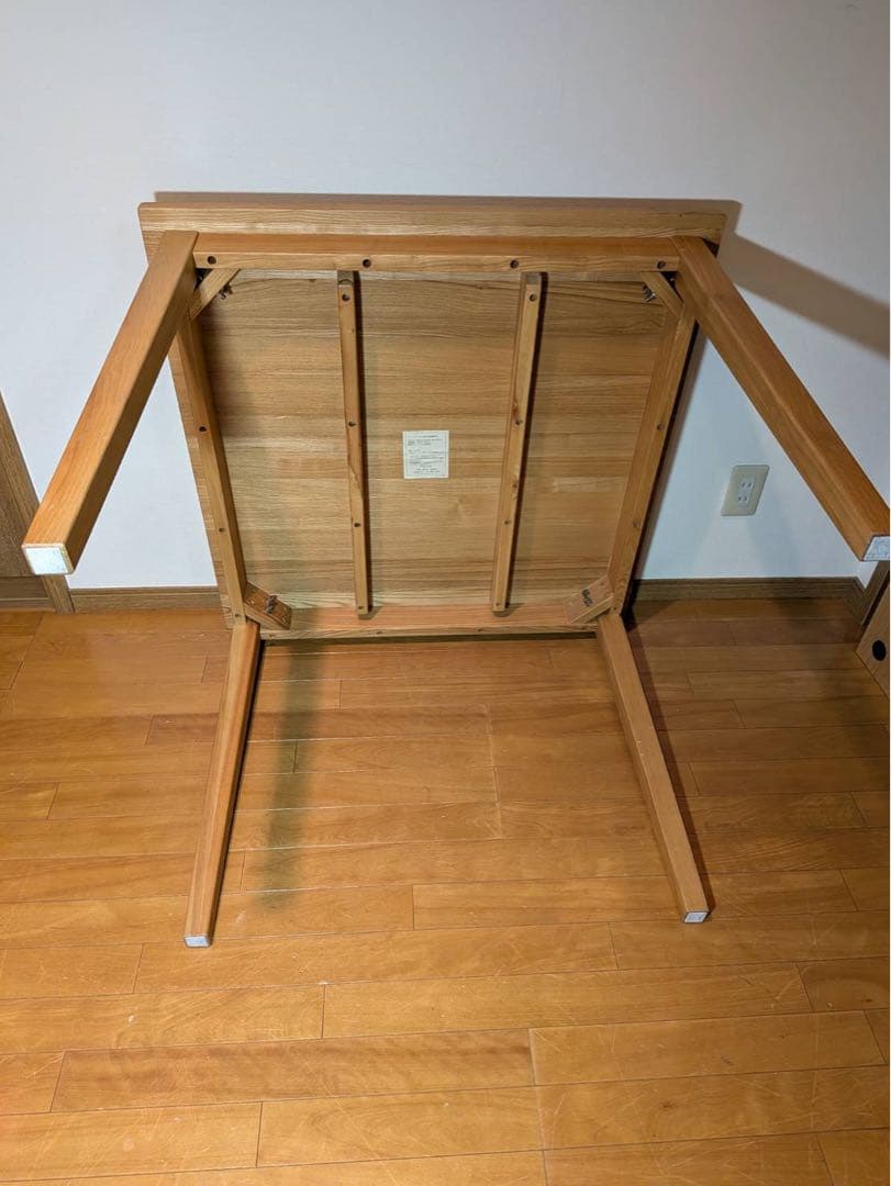 ■送料込■無印良品 正方形 木製デスク タモ材 天然木 廃盤机ダイニングテーブル